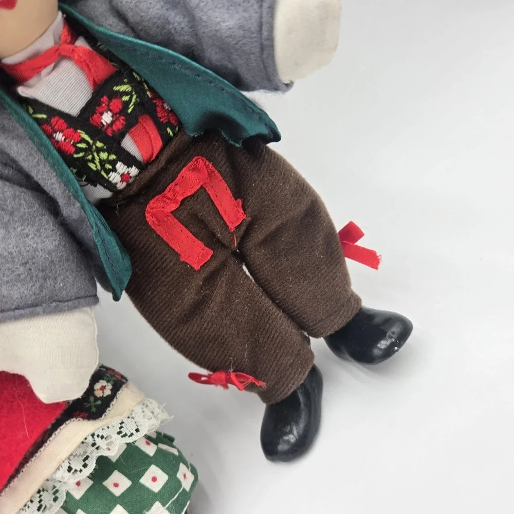 Hand Painted German Bavarian Porcelain Doll‎ Girl Boy Grandma Vtg Folk Figures